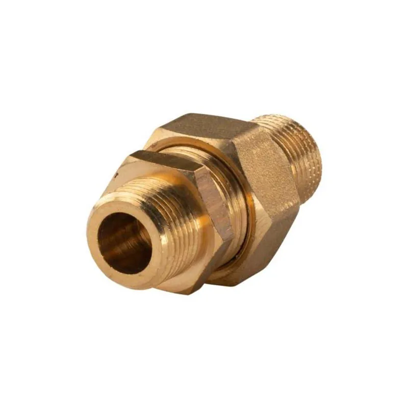 Günstig Messing Gewinde-Fitting Verschraubung gerade flachdichtend 3/8"AG - 3/8"AG (DN 10) - schwere Ausführung