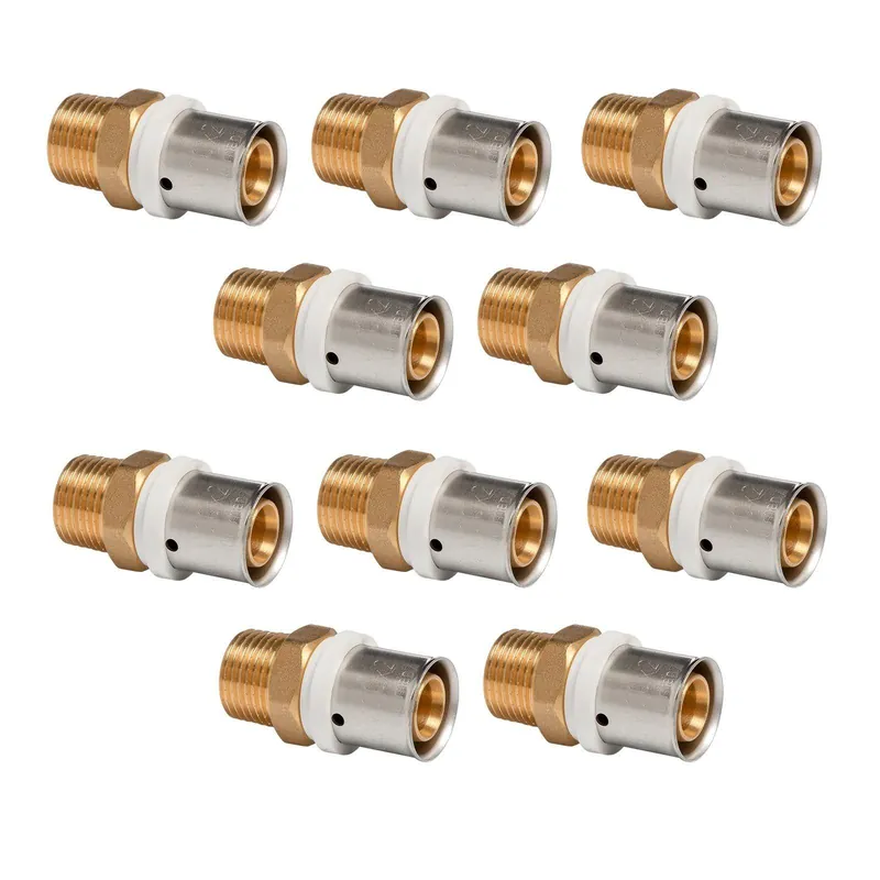 Selfio-Press Aluverbund Pressfitting Übergang Außengewinde 20 x 2 - 1/2" TH + U Kontur DVGW - 10 Stück Ausverkauf