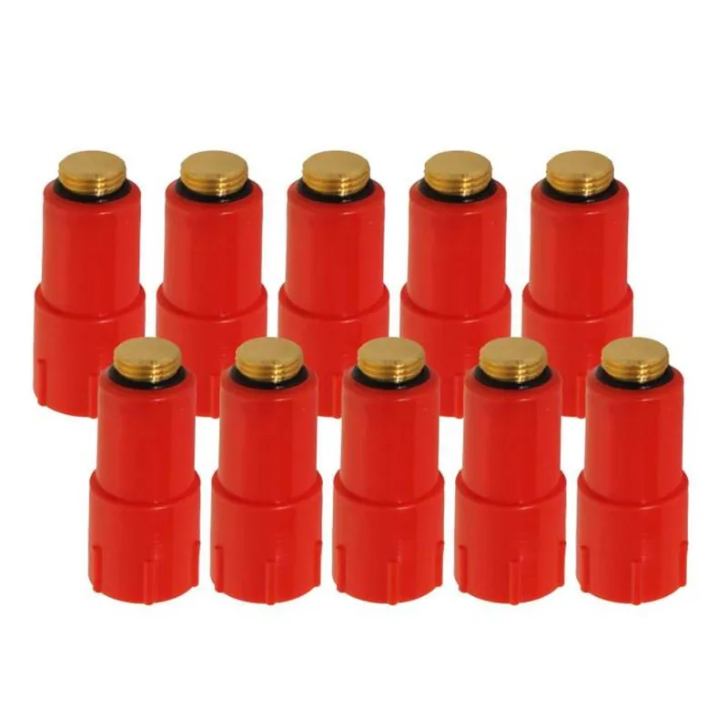 Online Kaufen Baustopfen rot 1/2 Zoll mit Messinggewinde Set 10 Stück