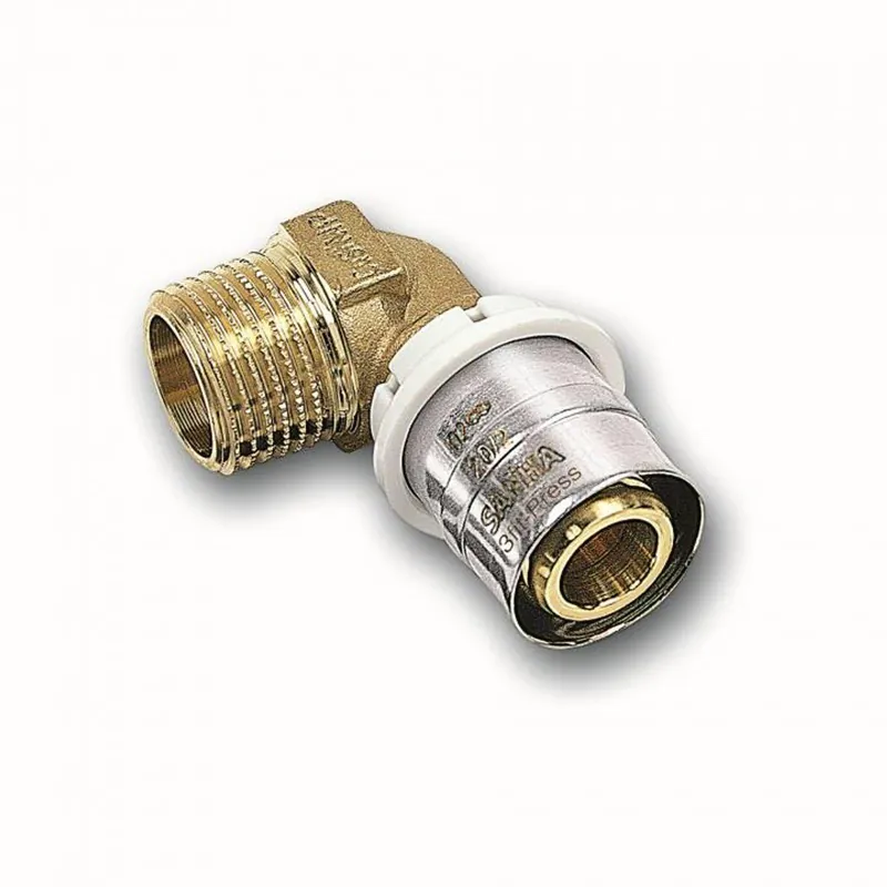 Aluverbund Pressfitting SANHA bleifrei Übergangswinkel Außengewinde16 x 2 - 1/2" Multikontur DVGW Highlight