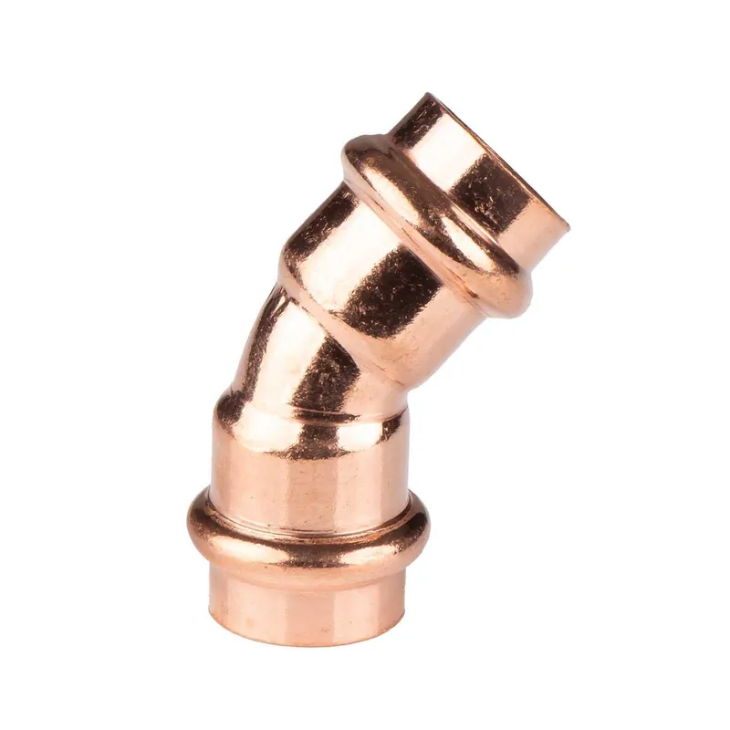 Kupfer Pressfitting Bogen 45° 18 mm V+M-Kontur DVGW Letzte Chance