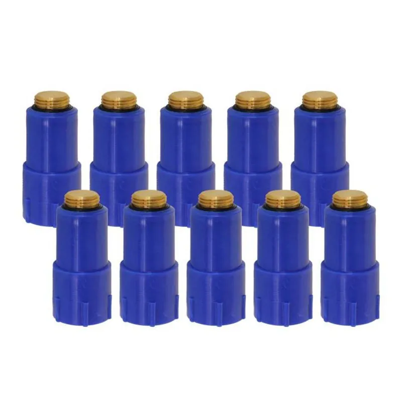Baustopfen blau 1/2 Zoll mit Messinggewinde Set 10 Stück Top-Angebot
