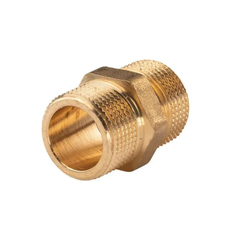 Messing Gewinde-Fitting Doppelnippel mit Langgewinde 3/4"AG - 3/4"AG (DN 20), schwere Ausführung Highlight