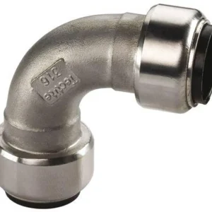 Edelstahl Steckfitting Tectite Bogen 90° 35 mm innen-innen lösbar DVGW Abverkauf