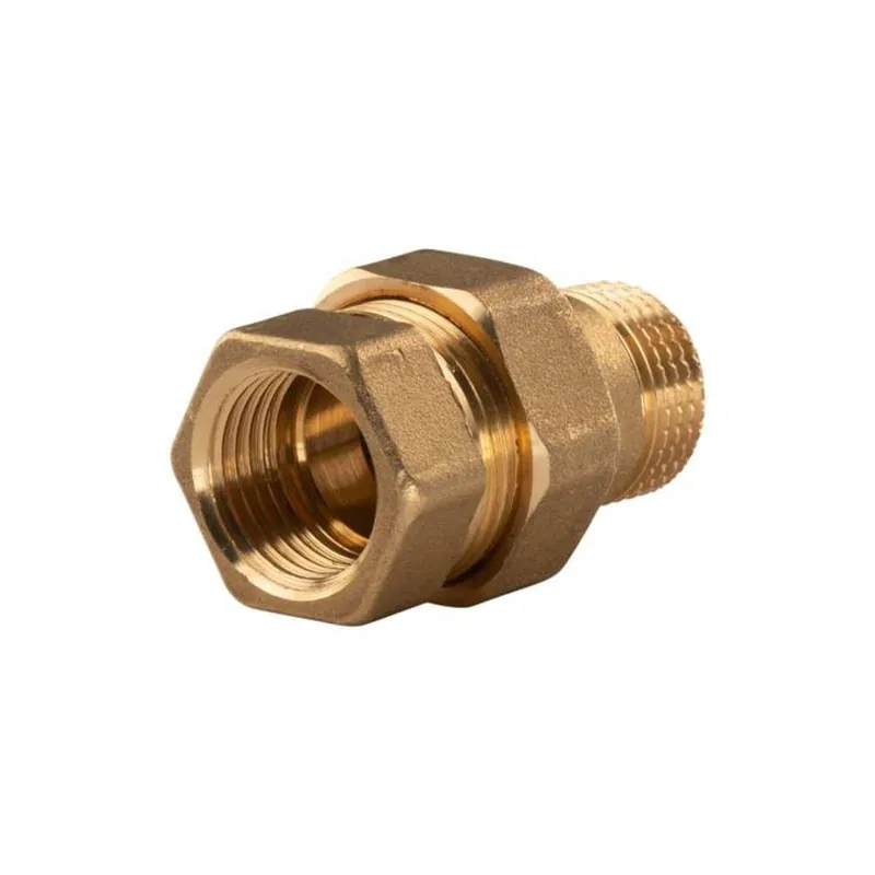 Wochenendangebot Messing Gewinde-Fitting Verschraubung gerade flachdichtend 1/2"IG - 1/2"AG (DN 15) - schwere Ausführung