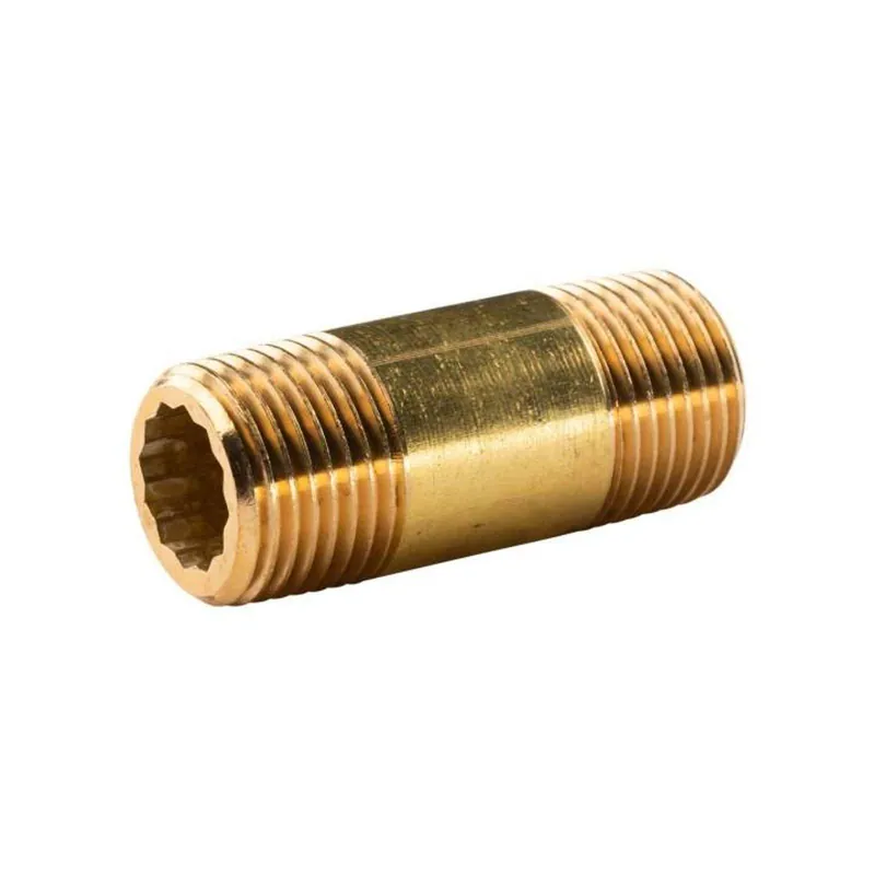Must-Have Messing Gewinde-Fitting Distanz Doppelnippel 1/2"-1/2" L= 50 mm, schwere Ausführung