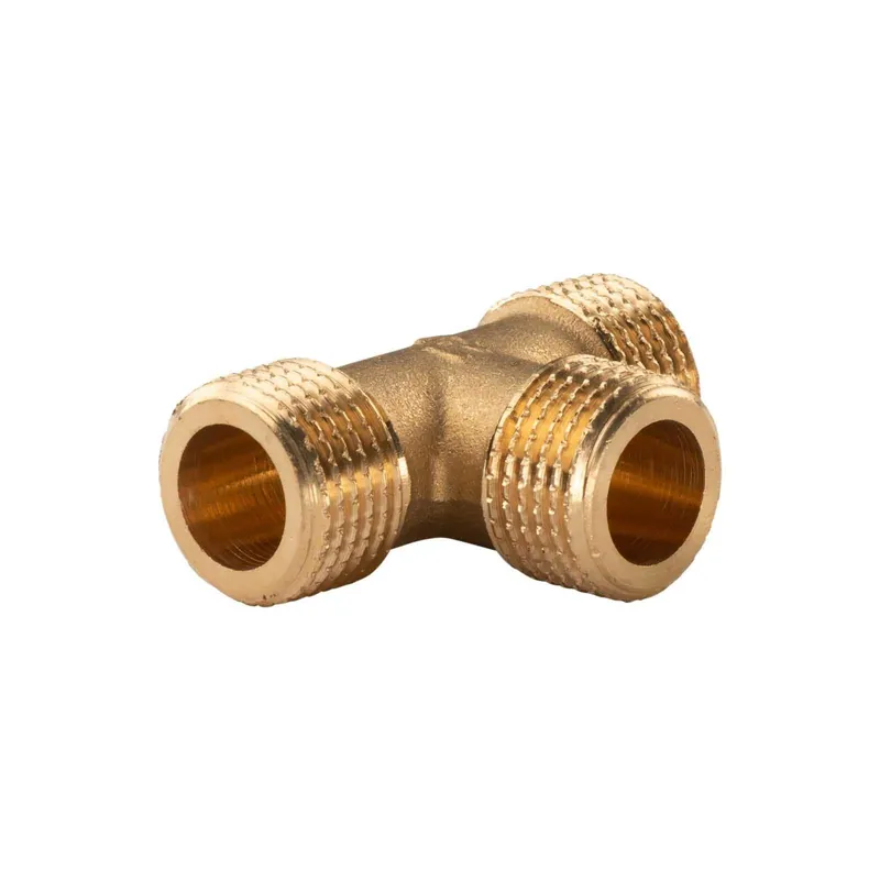 Meistverkauft Messing Gewinde-Fitting T-Stück 1/2"AG - 1/2"AG - 1/2"AG (DN15) - schwere Ausführung