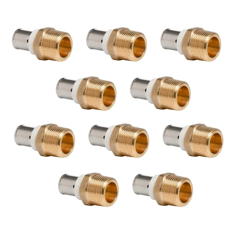Echt Selfio-Press Aluverbund Pressfitting Übergang Außengewinde 16 x 2 - 3/4" TH + U Kontur DVGW - 10 Stück