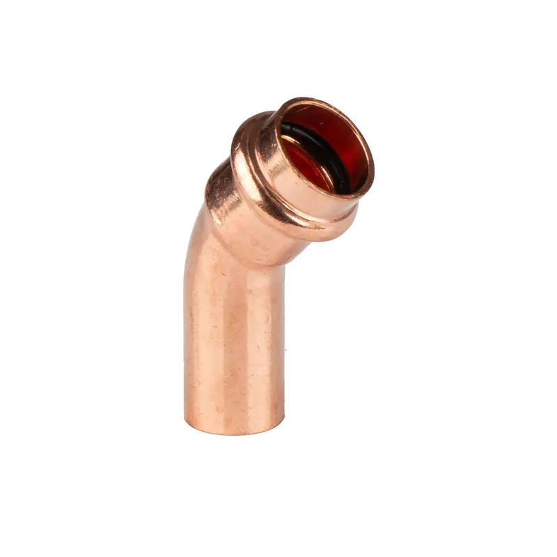 Kupfer Pressfitting Bogen 45° 18 mm Innen x Aussen V+M-Kontur DVGW Sofort Bestellen