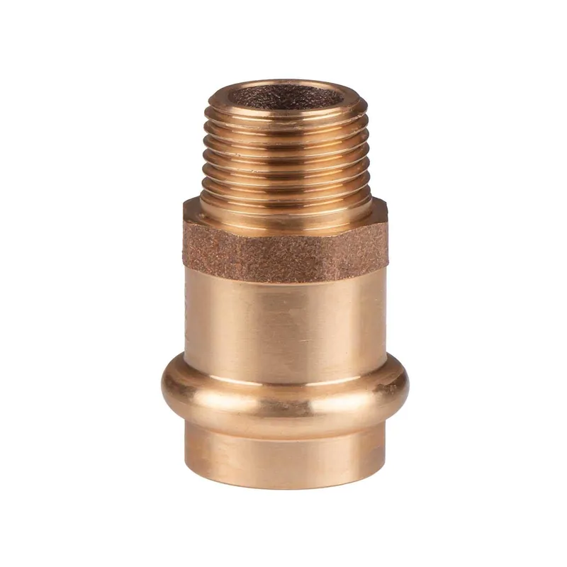 Ausverkauf Kupfer Pressfitting Übergang aus Rotguss 22 mm - 1/2" AG V+M-Kontur DVGW