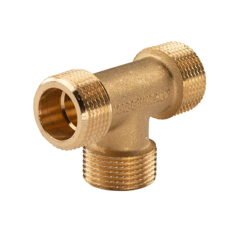 Angebot Messing Gewinde-Fitting T-Stück 3/4" AG - 3/4" AG - 3/4" AG (DN20) - schwere Ausführung