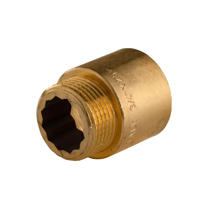 Messing Gewinde-Fitting Hahnverlängerung IG/AG 3/4" (DN 20) Länge 25 mm - schwere Ausführung Nur Heute