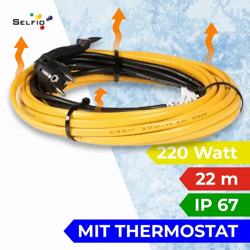 Rohrbegleitheizung Frostschutz-Heizleitung 22 m 220 Watt Heißes Angebot