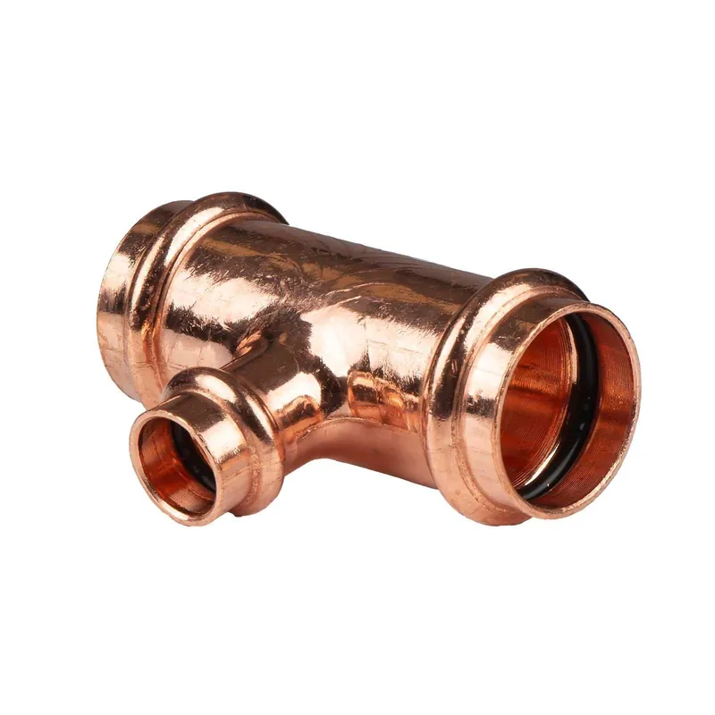 Neu Im Sortiment Kupfer Pressfitting T-Stück Mittelgang reduziert 28 x 15 x 28 mm V+M-Kontur DVGW