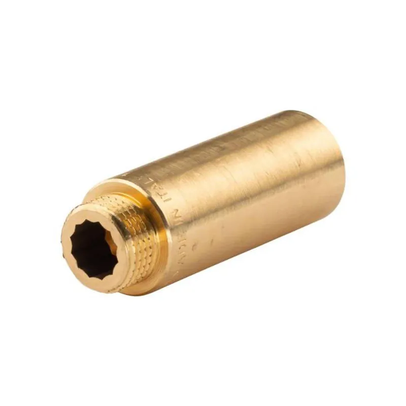 Messing Gewinde-Fitting Hahnverlängerung IG/AG 1/2" (DN 15) Länge 65 mm - schwere Ausführung Markenware
