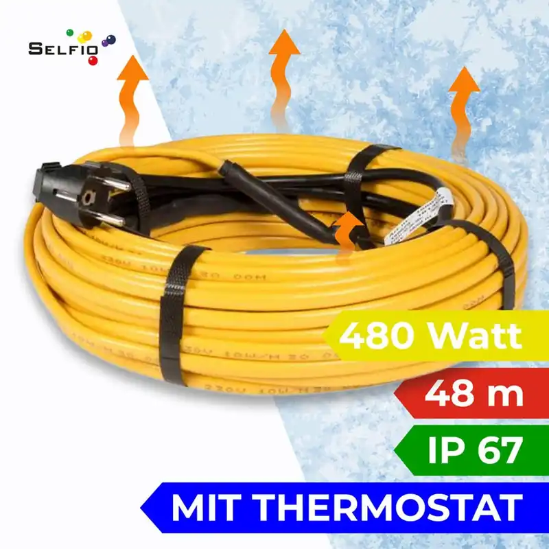 Rohrbegleitheizung Frostschutz-Heizleitung 48 m 480 Watt Top-Preis