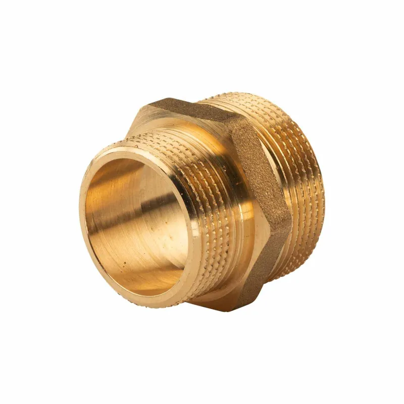 Messing Gewinde-Fitting Reduziernippel 1 1/2"AG (DN 40) - 1 1/4"AG (DN 32) - schwere Ausführung Neue Kollektion