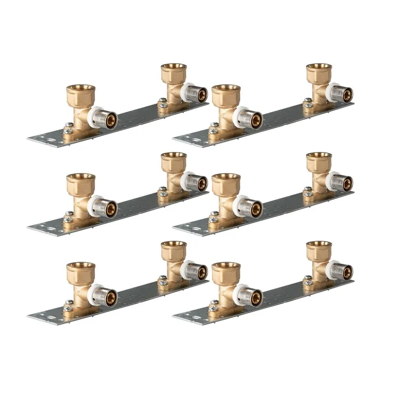 Solange Der Vorrat Reicht Selfio-Press Aluverbund Pressfitting Wandwinkel auf Montageplatte (Stichmaß 153 mm) 16 x 1/2 TH + U Kontur DVGW - 6 Stück
