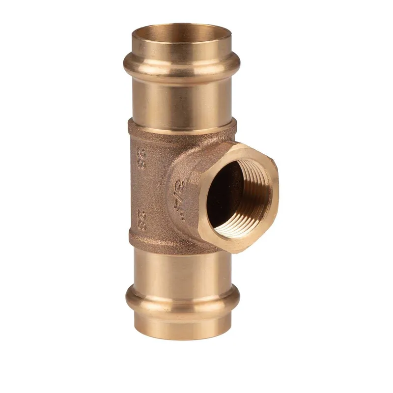 Knallerangebot Kupfer Pressfitting T-Stück aus Rotguss 28 mm - 3/4" IG - 28 mm V+M-Kontur DVGW