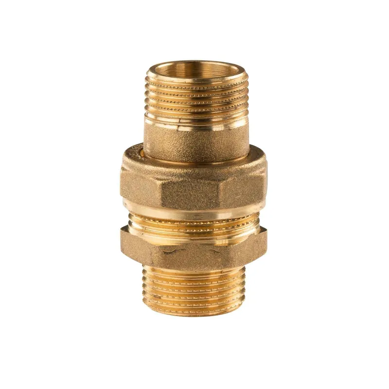 Versand Am Gleichen Tag Messing Gewinde-Fitting Verschraubung gerade flachdichtend 1"AG - 1"AG (DN 25) - schwere Ausführung