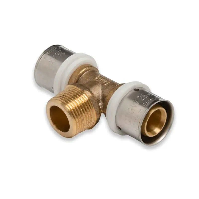 Selfio-Press Aluverbund Pressfitting T-Stück Außengewinde 26 x 3 - 3/4" - 26 x 3 TH + U Kontur DVGW Sonderangebot