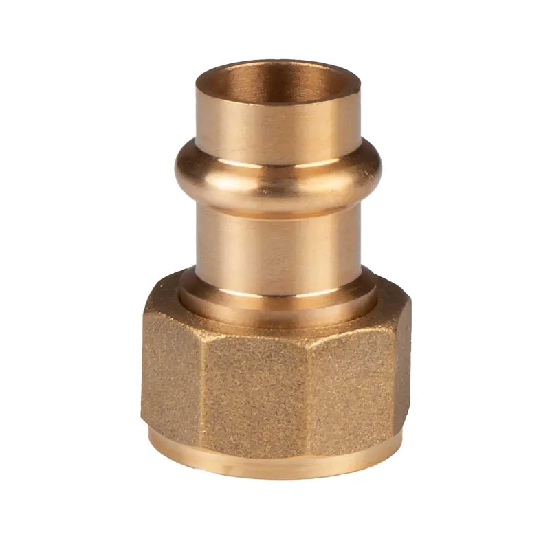 Kupfer Pressfitting Übergangsverschraubung aus Rotguss 15 mm - 1/2" IG (Überwurf) flachdichtend V+M-Kontur DVGW Rabatt