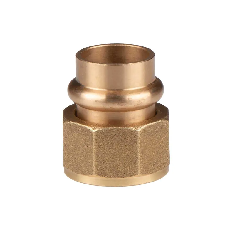 Kupfer Pressfitting Übergangsverschraubung aus Rotguss 15 mm - 3/4" IG (Überwurf) flachdichtend V+M-Kontur DVGW Jetzt Bestellen