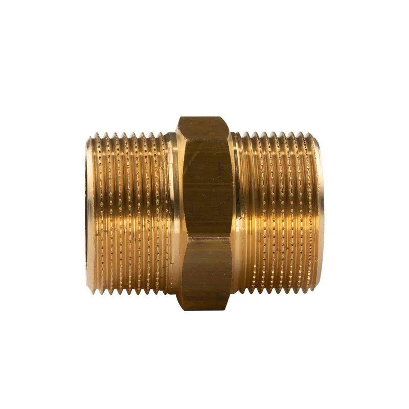 Messing Gewinde-Fitting Doppelnippel mit Langgewinde 1 1/4"AG - 1 1/4‘‘AG (DN 32), schwere Ausführung Abverkauf