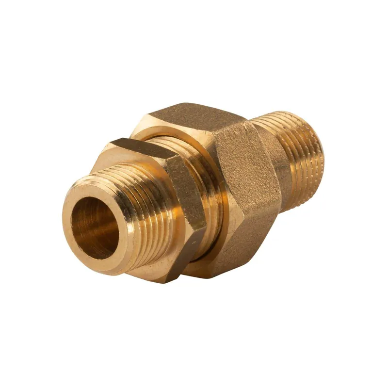 Messing Gewinde-Fitting Verschraubung gerade 3/8 " - 3/8" (DN10) - schwere Ausführung Echt
