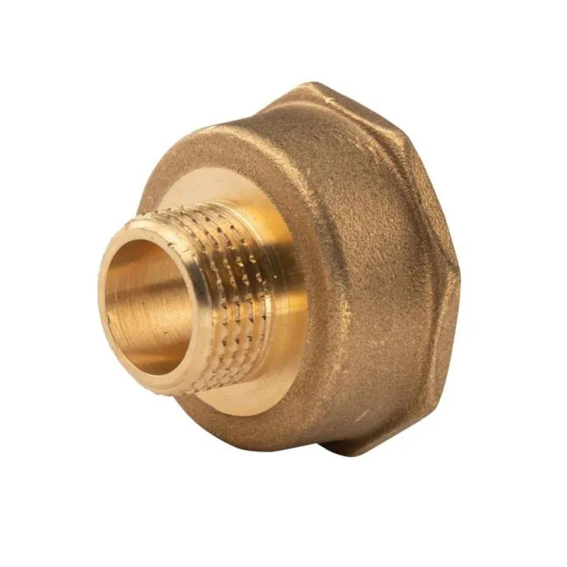 Neu Messing Gewinde-Fitting Reduzierstück 1"IG (DN 25) - 1/2"AG (DN 15) - schwere Ausführung