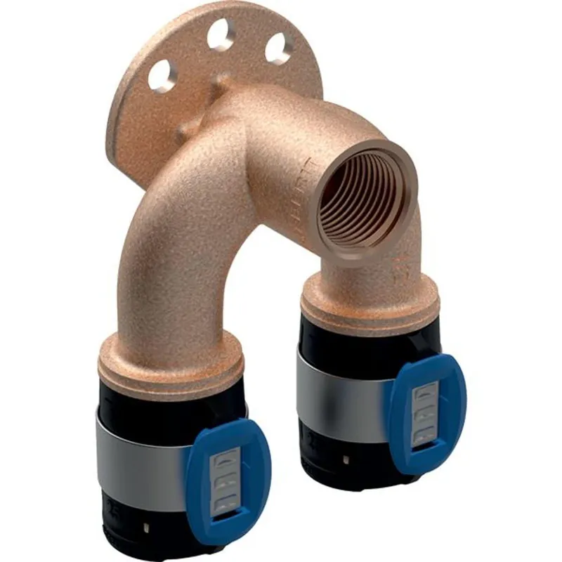 Geberit FlowFit Doppelanschlusswinkel 90 bleifreier Rotguss 20mm-1/2"-20mm L 52mm Heißes Angebot