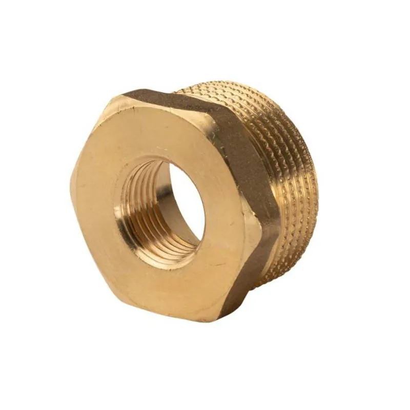 Geprüft Messing Gewinde-Fitting Reduzierung 1 1/4"AG (DN 32) - 1/2"IG (DN 15) - schwere Ausführung