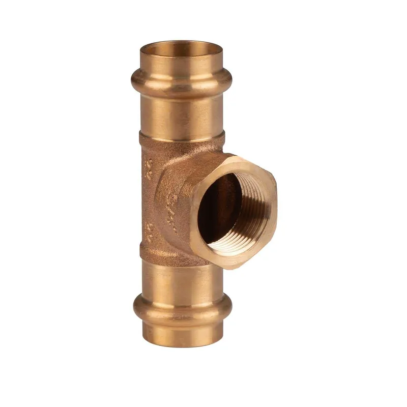 Expressversand Kupfer Pressfitting T-Stück aus Rotguss 22 mm - 3/4" IG - 22 mm V+M-Kontur DVGW