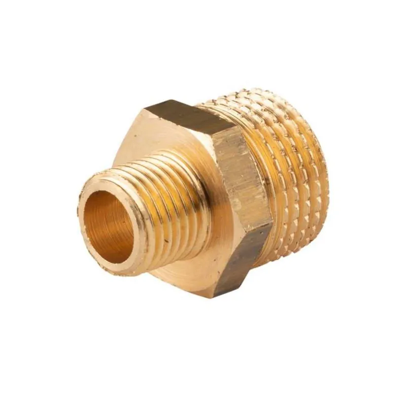 Messing Gewinde-Fitting Reduziernippel 1/2"AG (DN 15) - 3/8"AG (DN 10) - schwere Ausführung Markenware