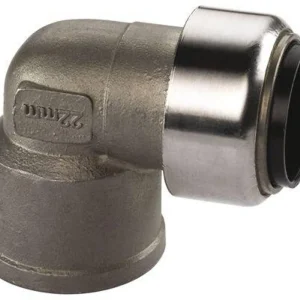 Edelstahl Steckfitting Tectite Übergangswinkel 90° Innengewinde 15 mm - 1/2" DVGW Zertifiziert