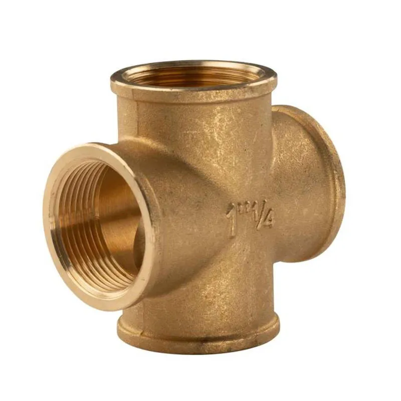 Must-Have Messing Gewinde-Fitting Kreuzstück 1 1/4"IG (DN32) - schwere Ausführung