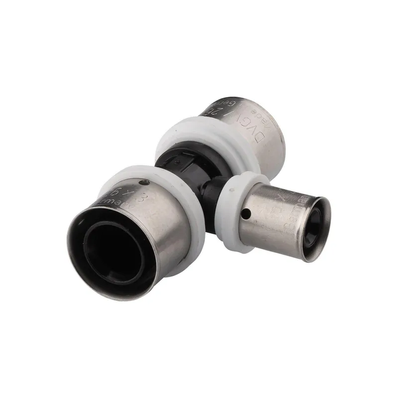 Selfio-Press Aluverbund Pressfitting T-Stück PPSU Mittelabgang reduziert 26 x 3 - 16 x 2 - 26 x 3 TH + U Kontur DVGW Begrenztes Angebot