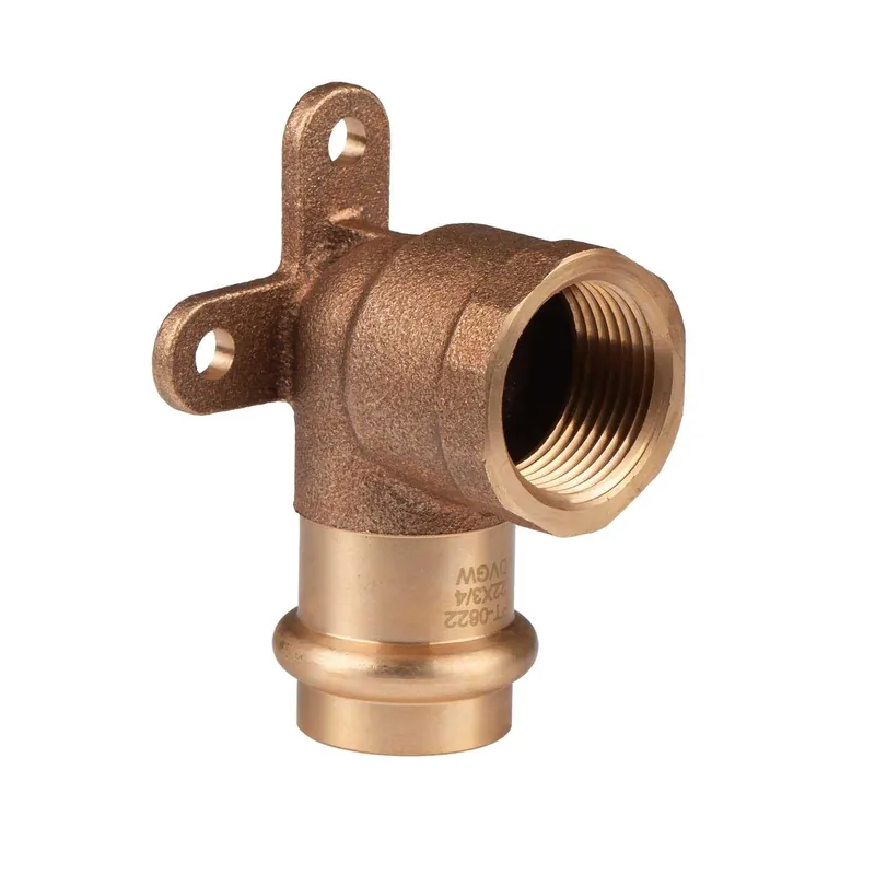 Kupfer Pressfitting Wandwinkel 90° aus Rotguss 22 mm - 3/4" IG V+M-Kontur DVGW Neue Kollektion