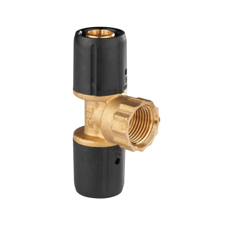 Selfio-Steck Aluverbund Steckfitting T-Stück mit Innengewinde 20 x 2 - 1/2" - 20 x 2 mm DVGW Sichere Zahlung
