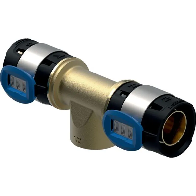 Solange Der Vorrat Reicht Geberit FlowFit T-Stück mit Innengewinde bleifreier Rotguss 16mm-1/2"-16mm