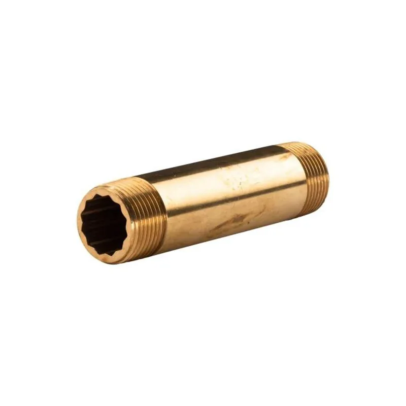 Finale Aktion Messing Gewinde-Fitting Distanz Doppelnippel 1"-1" L= 130 mm, schwere Ausführung