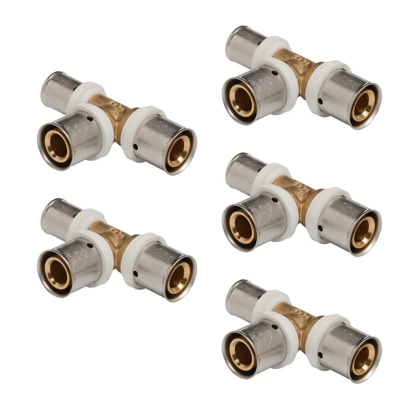 Sale Selfio-Press Aluverbund Pressfitting T-Stück reduziert 20 x 2 - 20 x 2 - 16 x 2 TH + U Kontur DVGW - 5 Stück