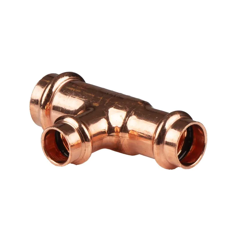 Kupfer Pressfitting T-Stück reduziert 22 x 15 x 18 mm V+M-Kontur DVGW Sofort Bestellen