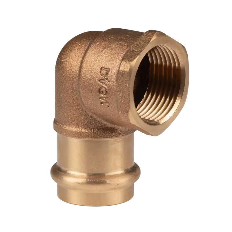 Jetzt Kaufen Kupfer Pressfitting Winkel 90° aus Rotguss 28 mm - 1" IG V+M-Kontur DVGW