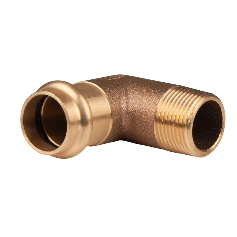 Geprüft Kupfer Pressfitting Winkel 90° aus Rotguss 22 mm - 3/4" AG V+M-Kontur DVGW
