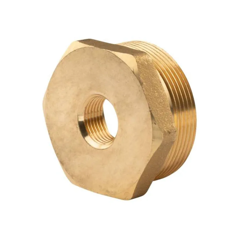Ausverkauf Messing Gewinde-Fitting Reduzierung 2"AG (DN 50) - 1/2"IG (DN 15) - schwere Ausführung