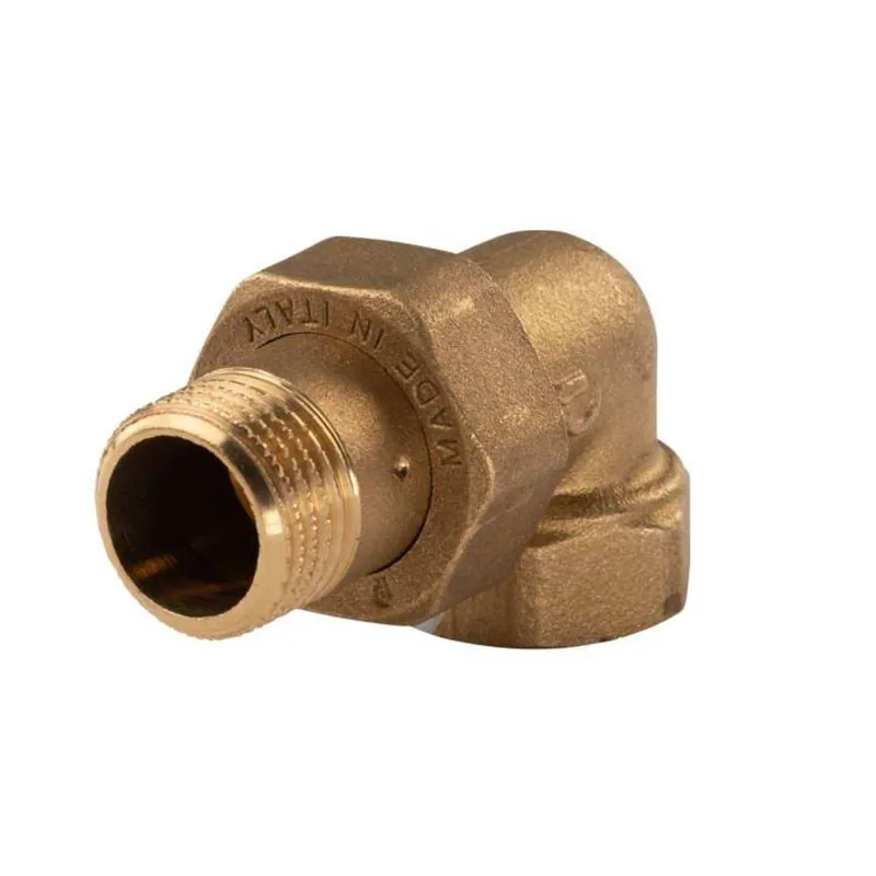 Preisknaller Messing Gewinde-Fitting Winkelverschraubung 90° flachdichtend 1/2"IG - 1/2"AG (DN 15) - schwere Ausführung