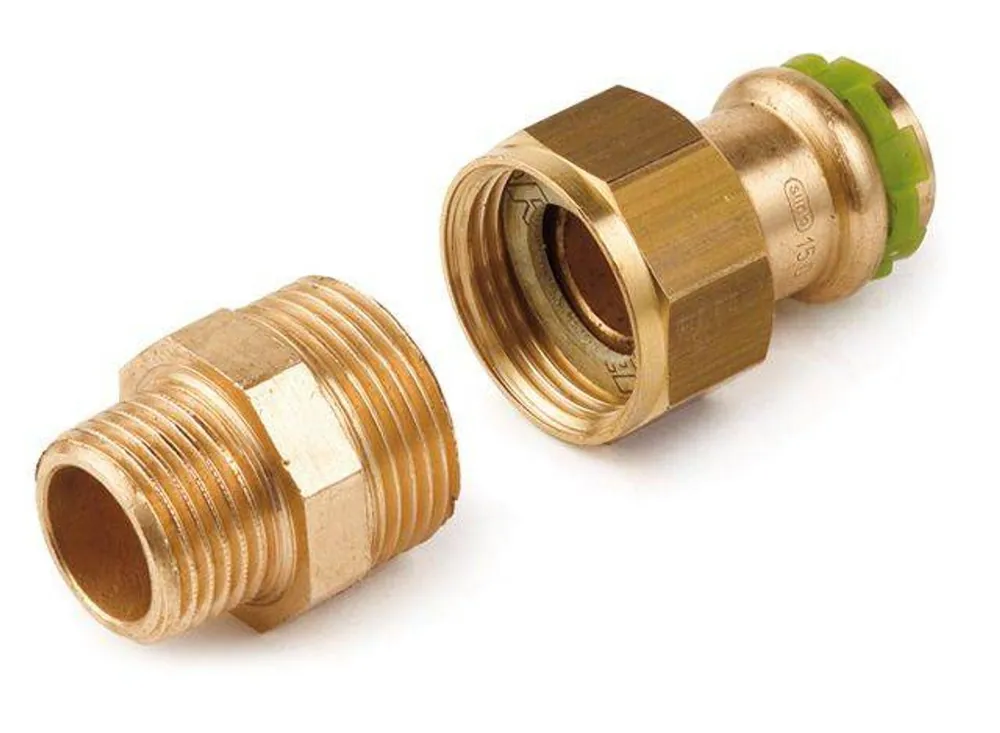 Ausverkauf Kupfer Pressfitting Sudo-Press Durchgangsverschraubung Außengewinde 28 mm - 1" Kontur V DVGW