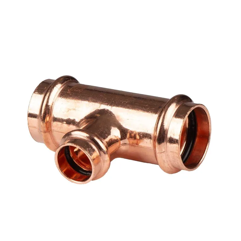 Heißes Angebot Kupfer Pressfitting T-Stück Mittelgang reduziert 28 x 18 x 28 mm V+M-Kontur DVGW