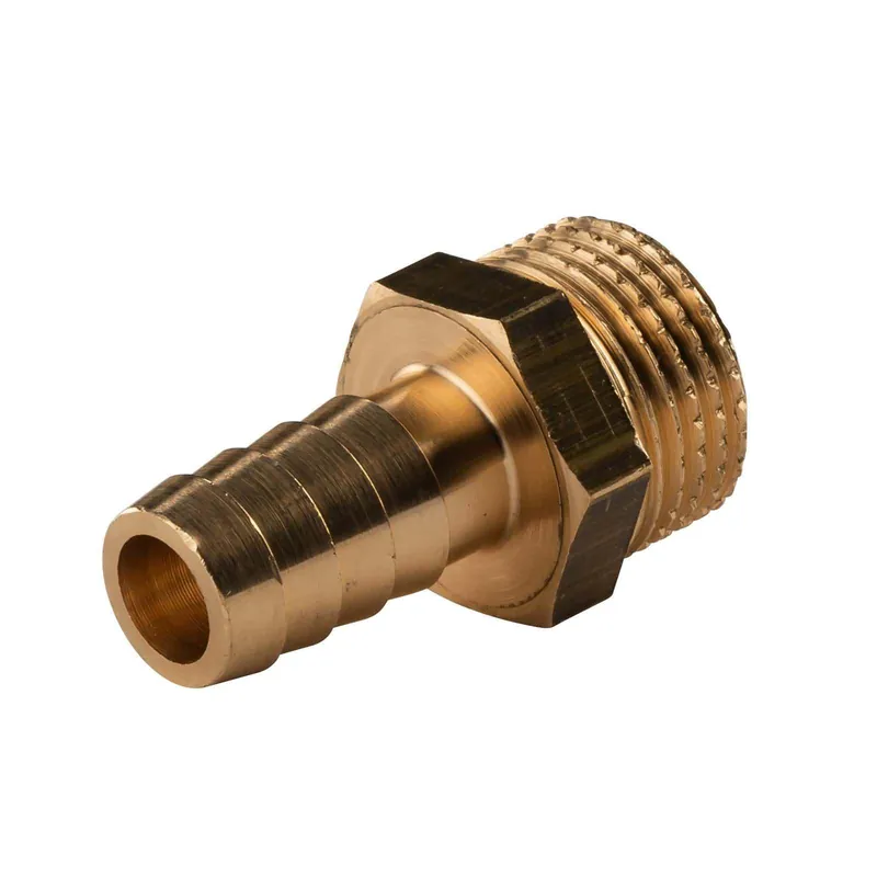 Messing Gewinde-Fitting Schlauchanschluss 1/2" AG (DN 15) Länge 13 mm - schwere Ausführung Sichere Zahlung